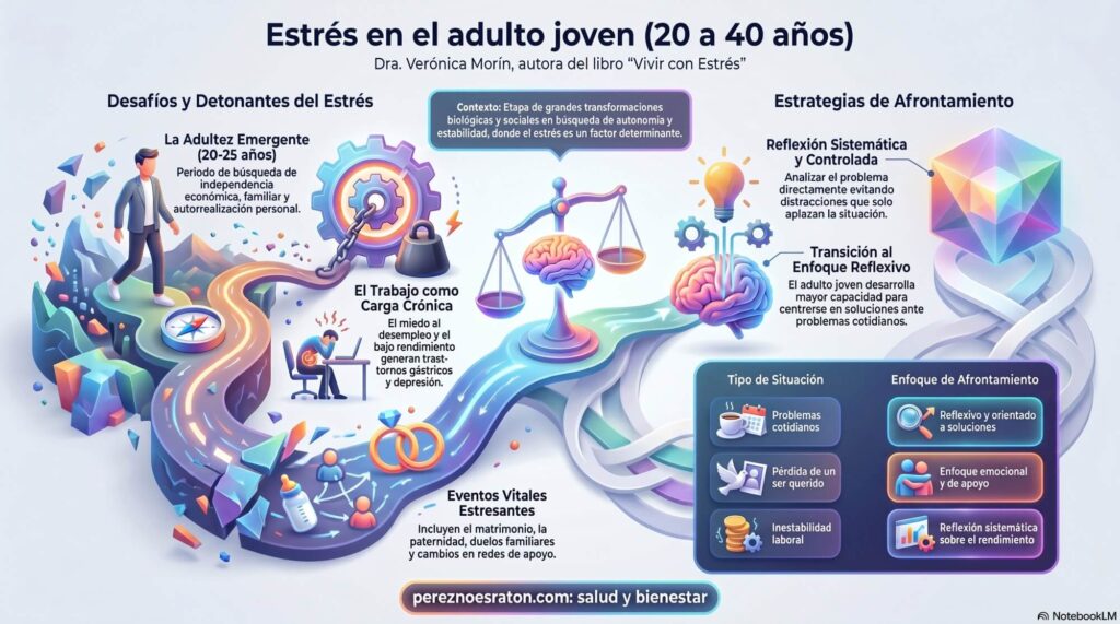 En la adultez se pueden identificar casos de trastornos depresivos, inducidos por el estrés crónico, con el riesgo de sufrir afecciones de salud derivadas que se incrementan en esta etapa vital.