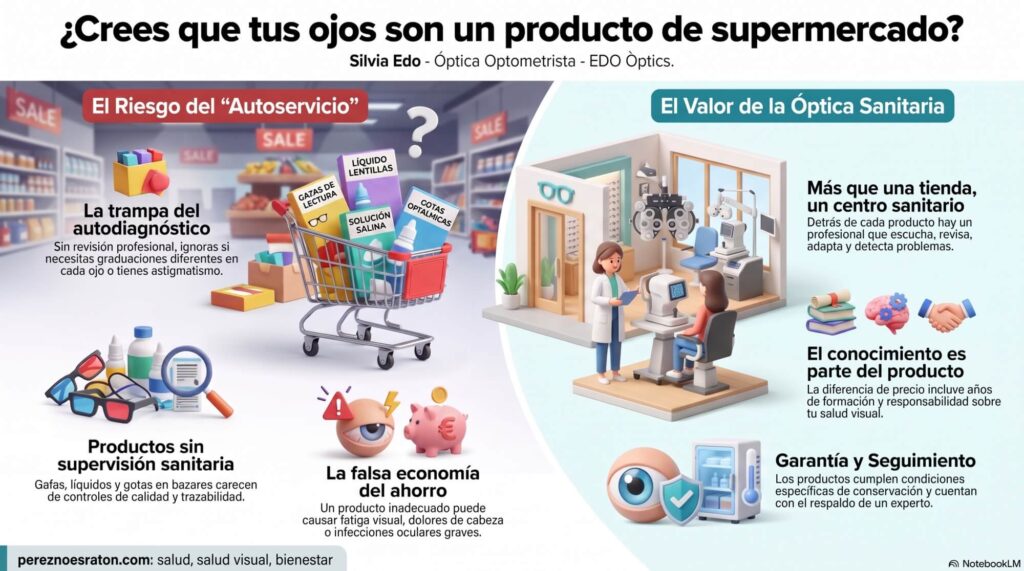 Buscamos respuesta profesional con Silvia Edo, óptica optometrista en EDO Òptics.